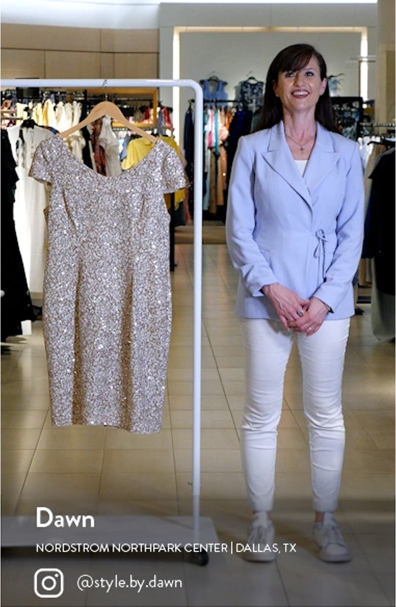 Sequin Corded Lace Cocktail Dress, sales video thumbnail