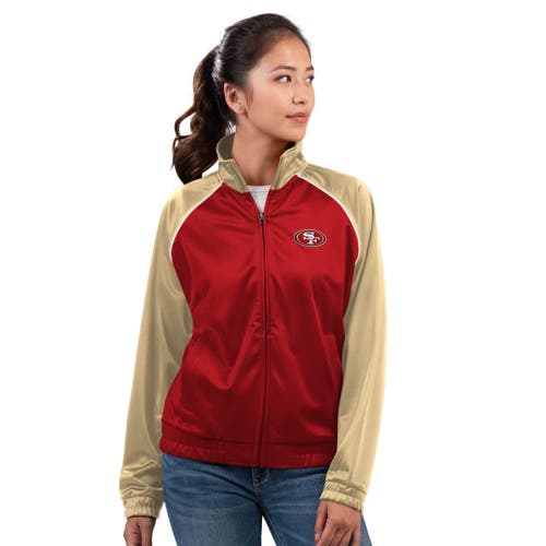 G-iii 4her By Carl Banks Scarlet San Francisco 49ers Replay Full-zip Track Jacket In Red