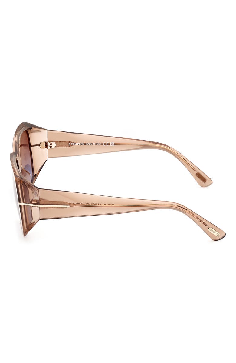 TOM FORD Ryder 51mm Square Sunglasses, Alternate, color, Shiny Champagne / Brown Blue