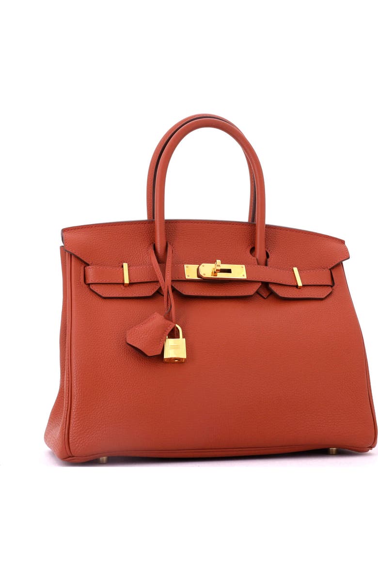 Pre-Owned Hermes Birkin Handbag Orange Togo with Gold Hardware 30, Alternate, color, Verso - Brique/Rouge H