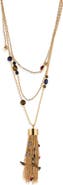 Madewell Stone Cluster Fringe Tassel Lariat Necklace