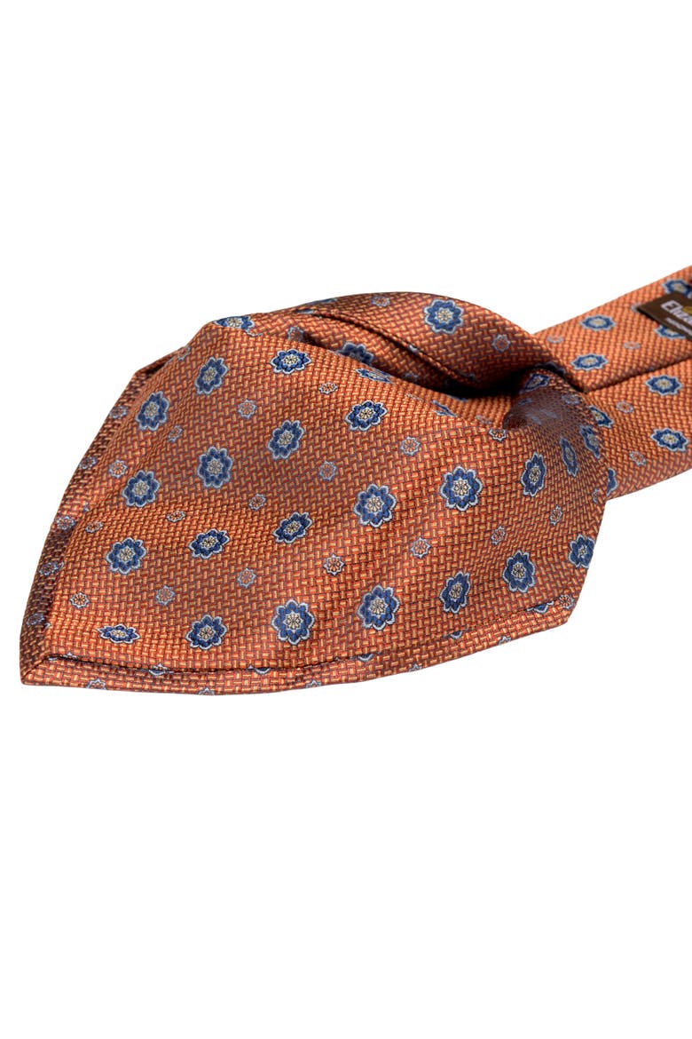 Deruta - Silk Jacquard Tie for Men, Alternate, color, Burnt Orange