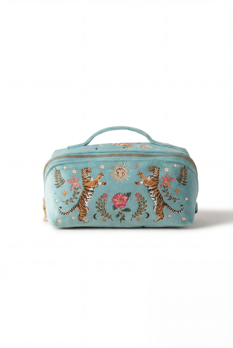 Celestial Tiger Open Flat Velvet Makeup Bag