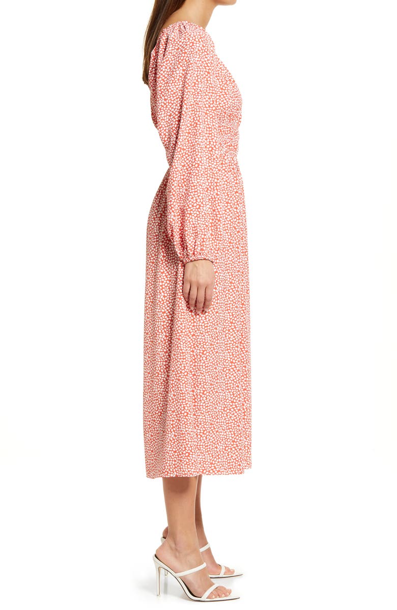 Charles Henry Dot Print Long Sleeve Dress, Alternate, color, 