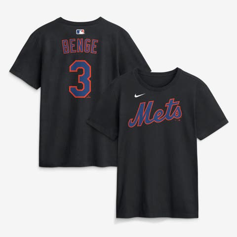 Men's Nike Carson Benge Black New York Mets Name & Number T-Shirt