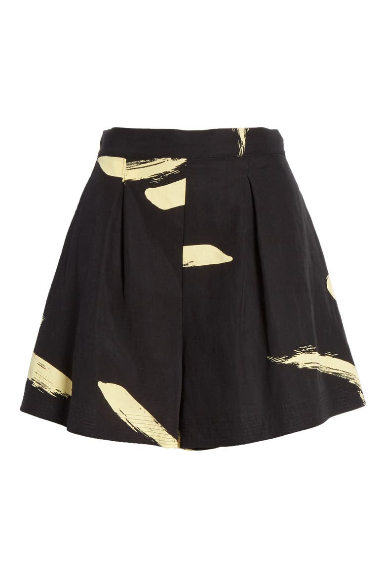Benedita Brushstroke Pattern Shorts, Alternate, color, CAVIAR
