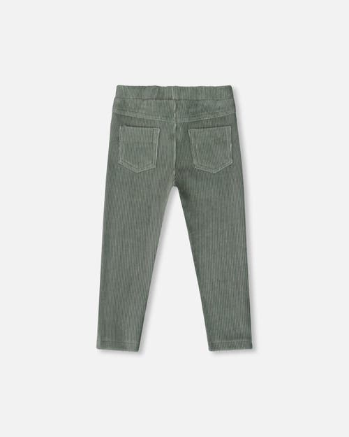 Deux Par Deux Stretch Velour Tregging In Green