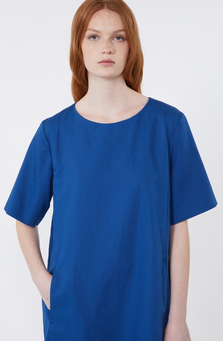 Weekend Max Mara Aloa Cotton & Linen T-Shirt Dress, Alternate, color, Ocean