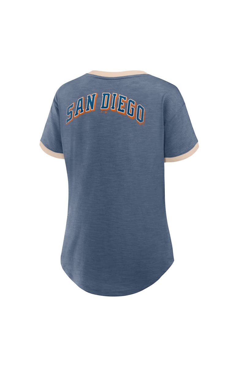 FANATICS Women's Fanatics Navy San Diego Padres Binge Worthy Stadium Slub V-Neck T-Shirt, Alternate, color, Navy