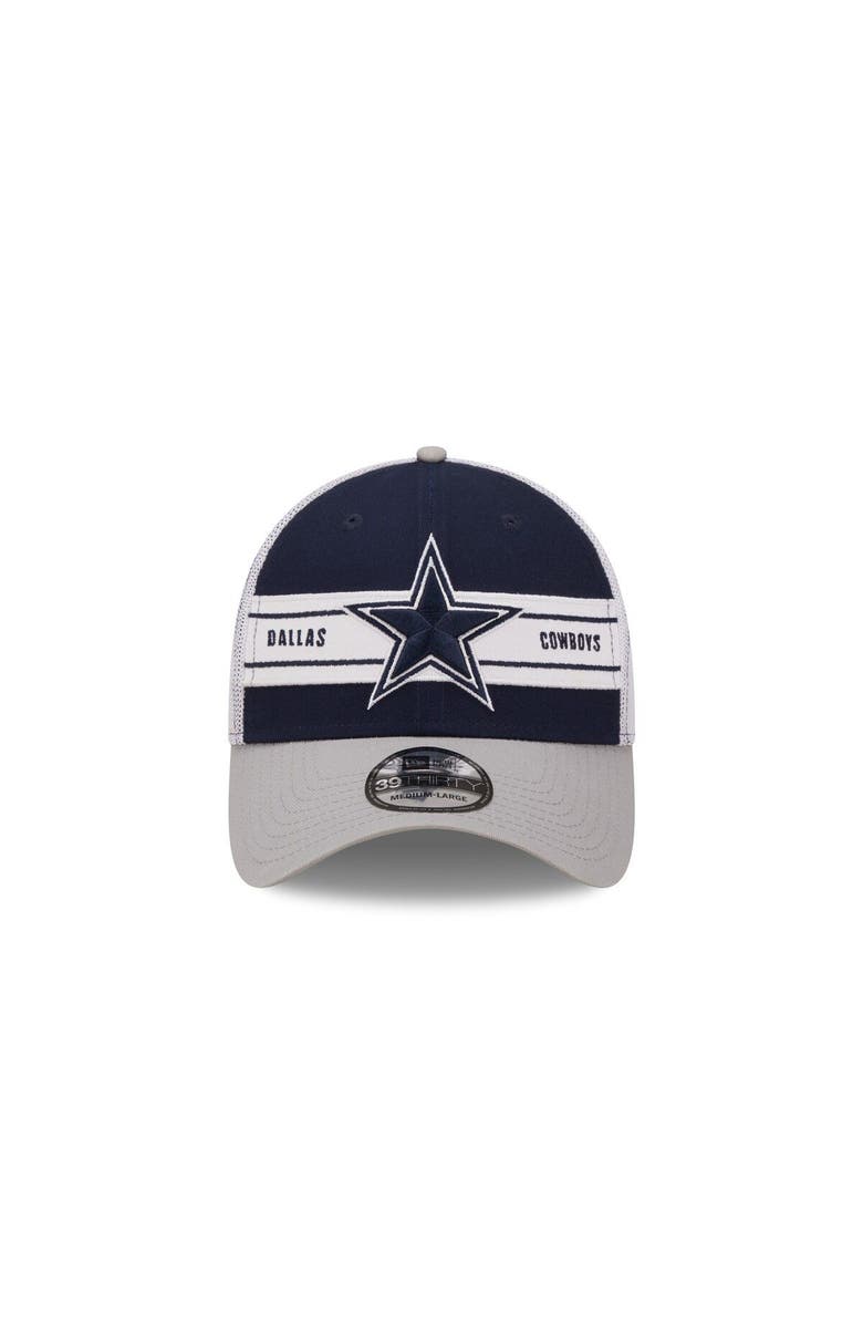 New Era Men's New Era Navy/Silver Dallas Cowboys Team Banded 39THIRTY Flex Hat, Alternate, color,