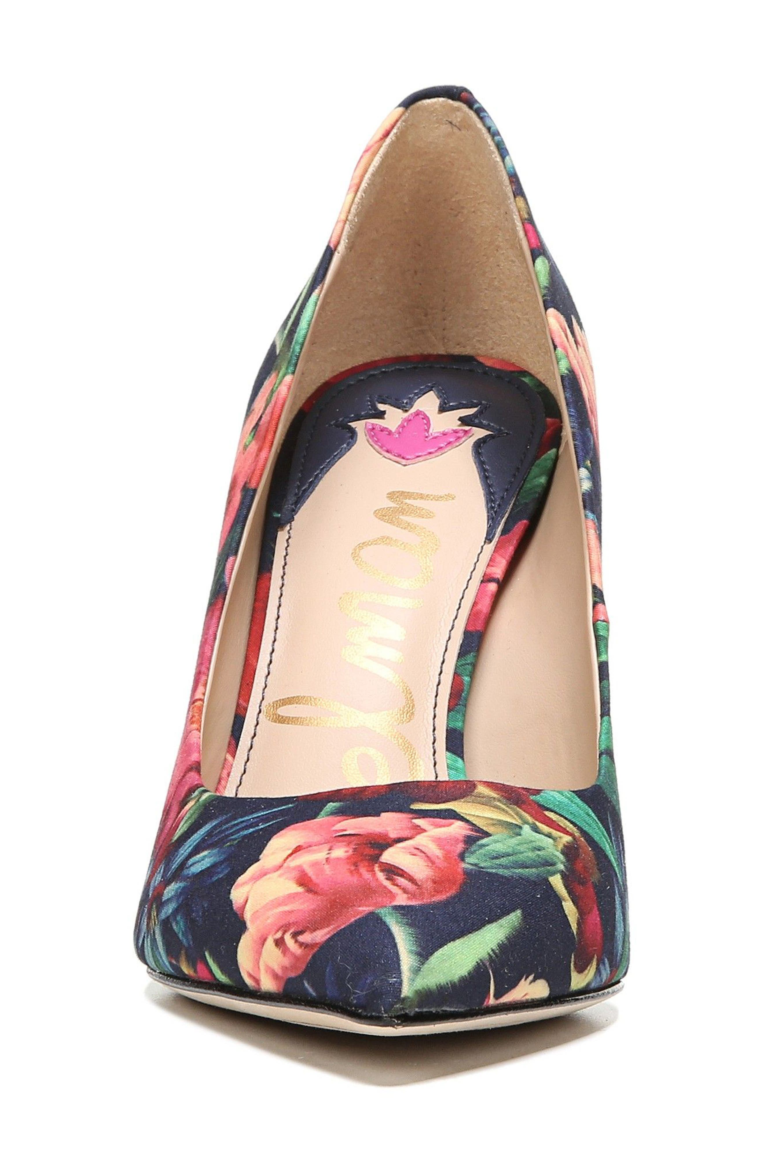 Hazel Pump, Alternate, color, NAVY FLORAL FABRIC