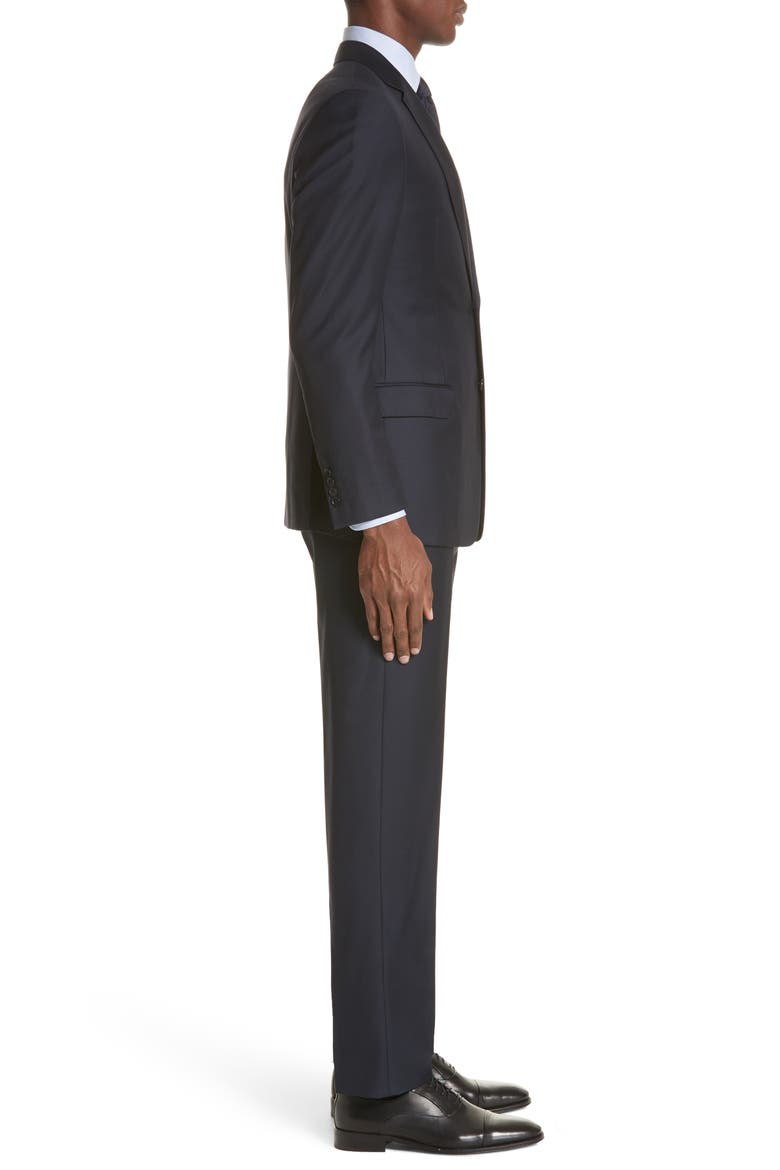 Trim Fit Solid Wool Suit, Alternate, color, SOLID BLUE NAVY
