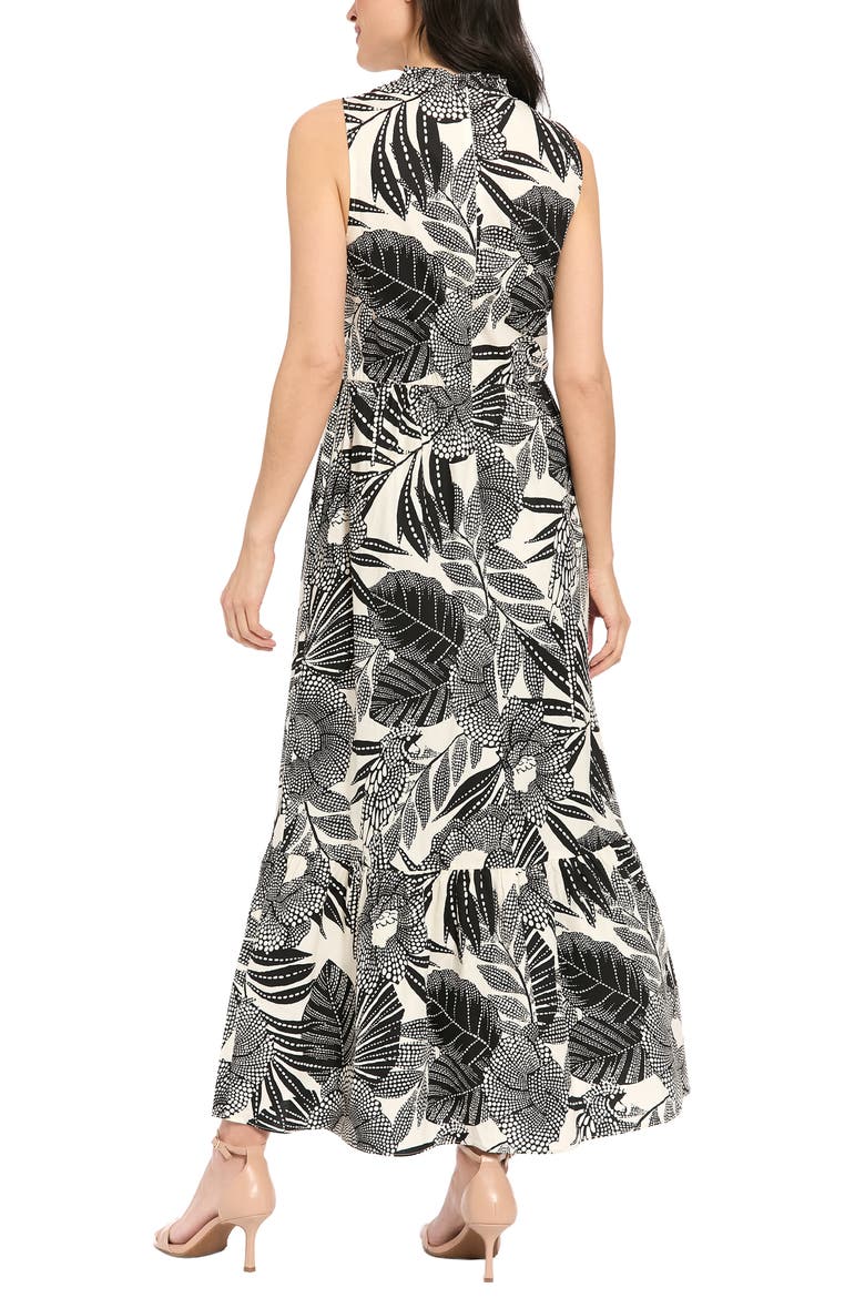 Ruffle Sleeveless Stretch Cotton Maxi Dress, Alternate, color, BRILLIANT WHITE/ BLACK