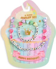 Capelli New York Kids' 3-Piece Birthday Girl Ring, Bracelet & Necklace Set