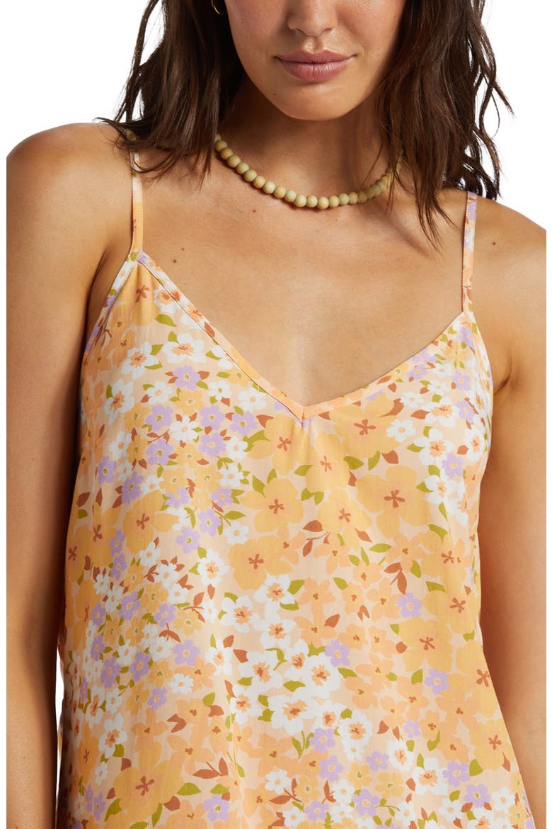 '90s Babe Floral Print Mini Sundress, Alternate, color, PEACH WHIP