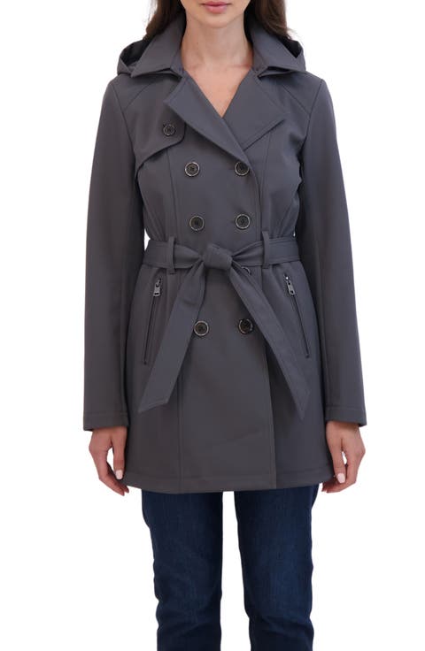 Water-Resistant Hooded Double-Breasted Trench Coat