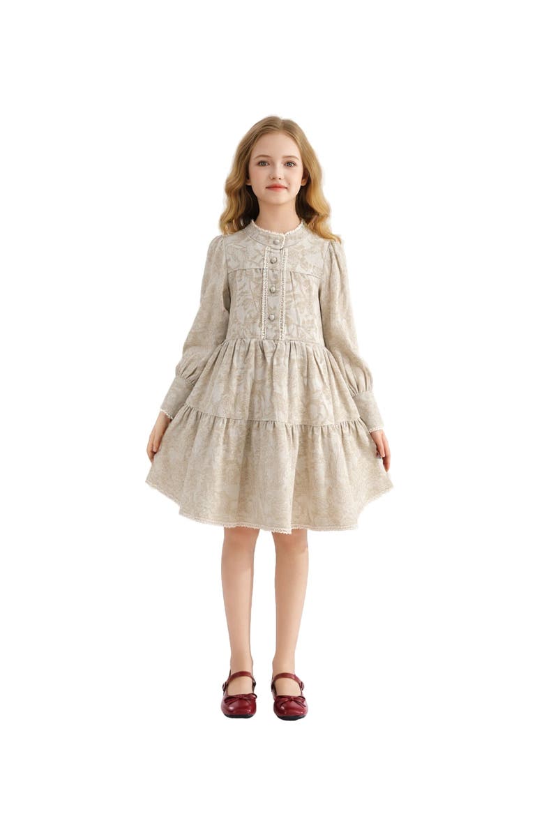 Tiered Modest Dress, Alternate, color, Beige