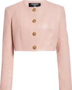 Balmain Crop Lambskin Jacket