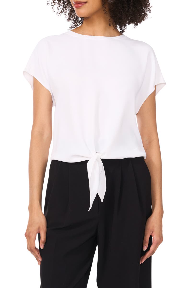 Vince Camuto Short Sleeve Tie Hem Top, Main, color, 