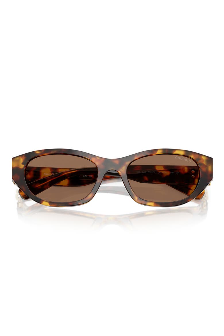 53mm Oval Sunglasses, Alternate, color, HONEY HAVANA / DARK BROWN
