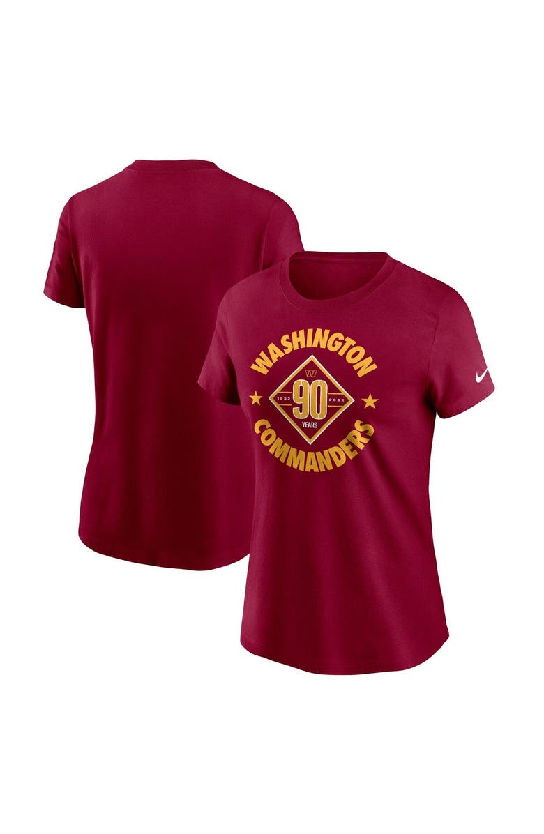 Nike Women's Nike Burgundy Washington Commanders 90th Anniversary T-Shirt, Main, color, Burgundy