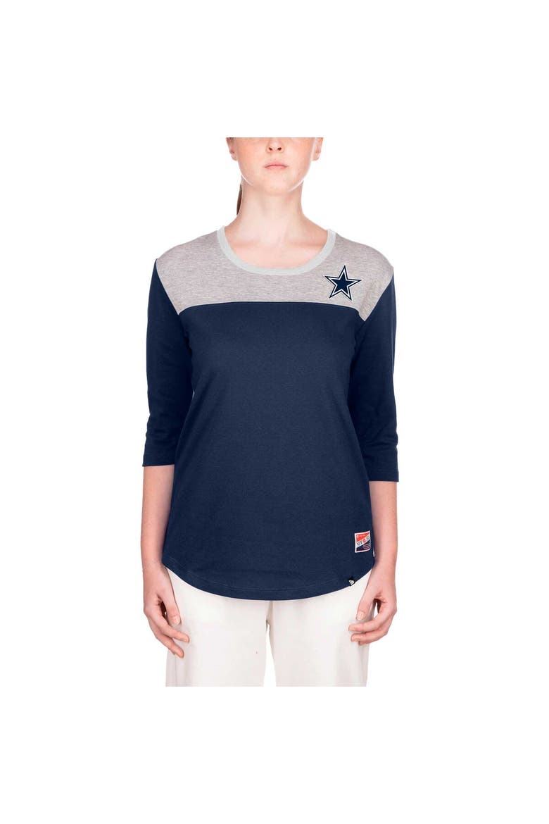 Women's New Era Navy Dallas Cowboys 3/4 Sleeve T-Shirt, Main, color, Navy