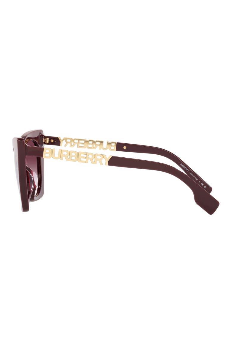 52mm Cat Eye Sunglasses, Alternate, color, BORDEAUX