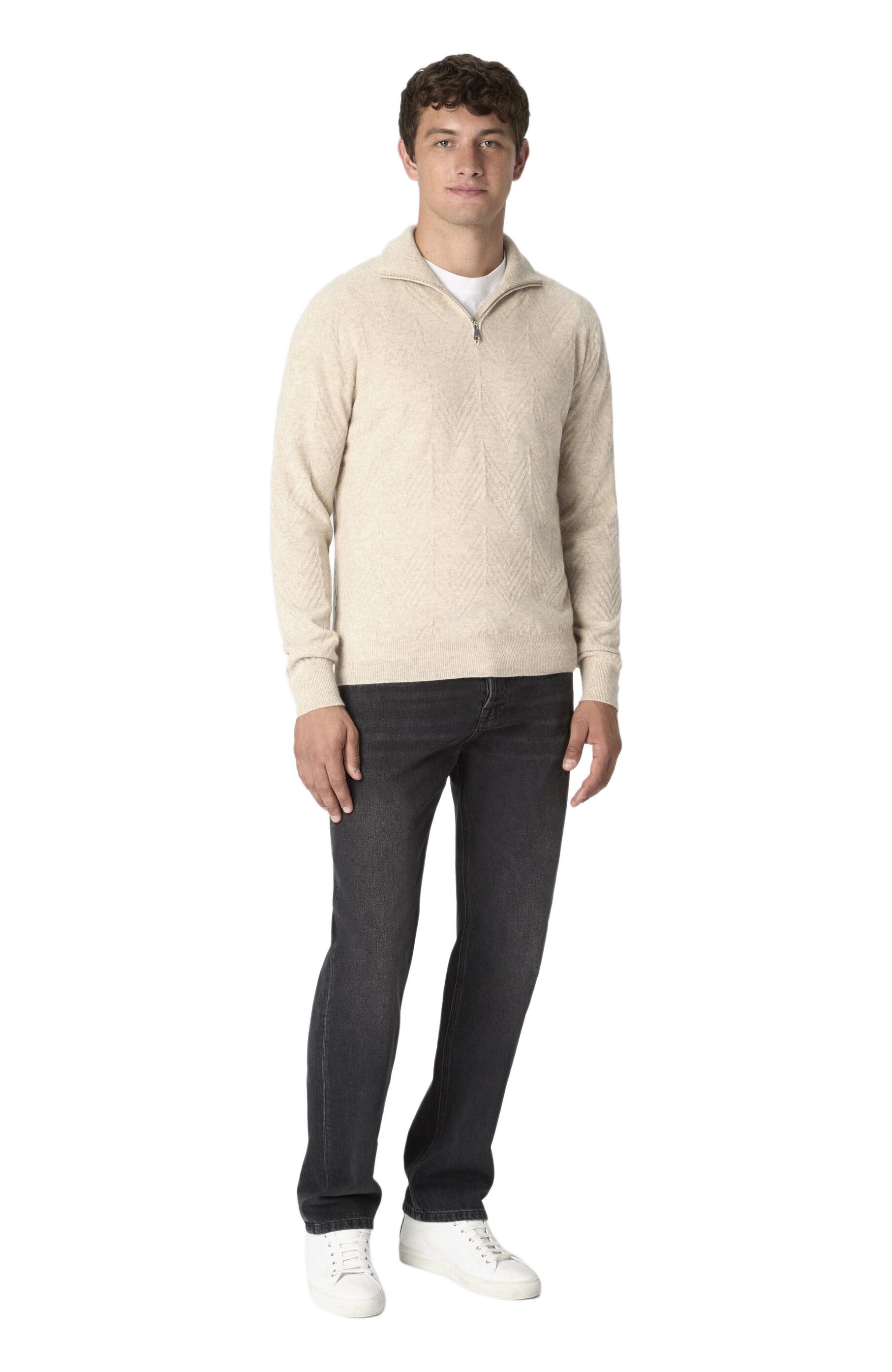 Half-zip Sweater With Tone-on-tone Zigzag Pattern - image 3