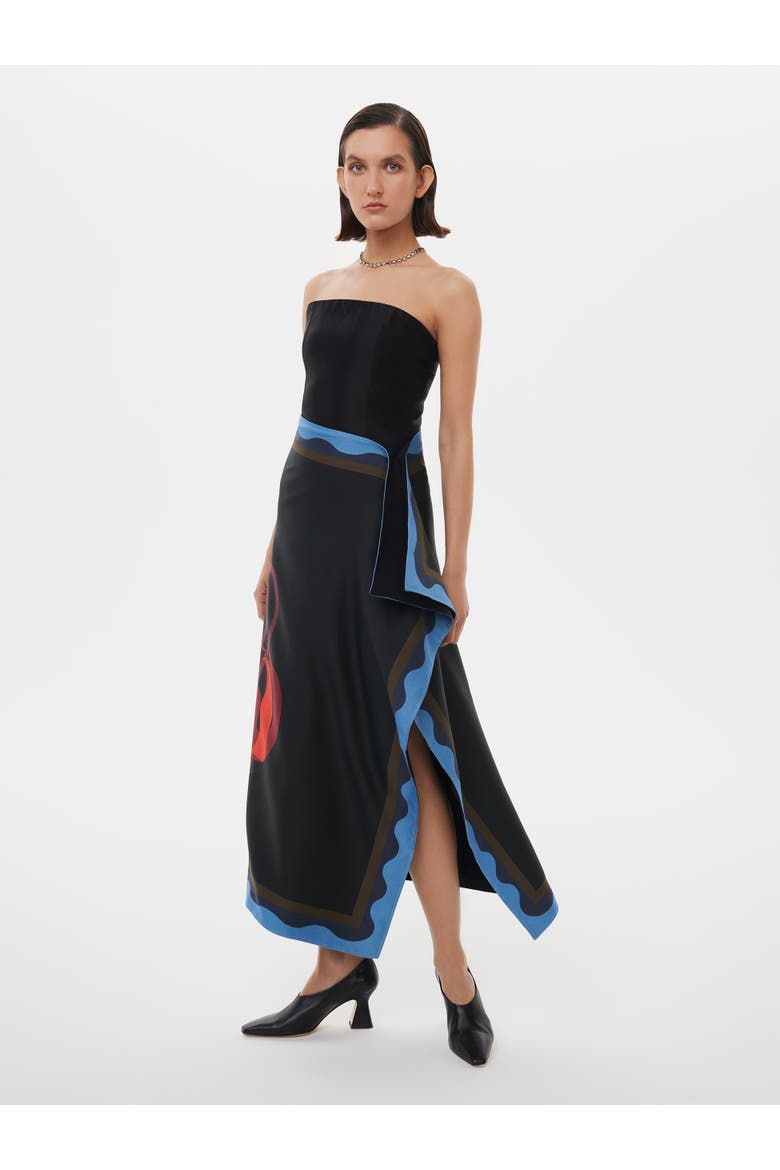 Reversible Floral Wool-blend Wrap Skirt, Alternate, color, Print 'late Bloomer'