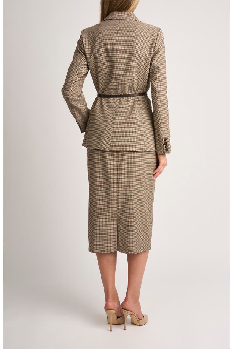 Belted Houndstooth Blazer, Alternate, color, TOBACCO BROWN