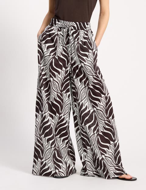Mono Palm High-Waist Wide-Leg Trousers