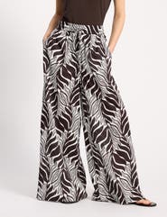 Albaray Mono Palm High-Waist Wide-Leg Trousers