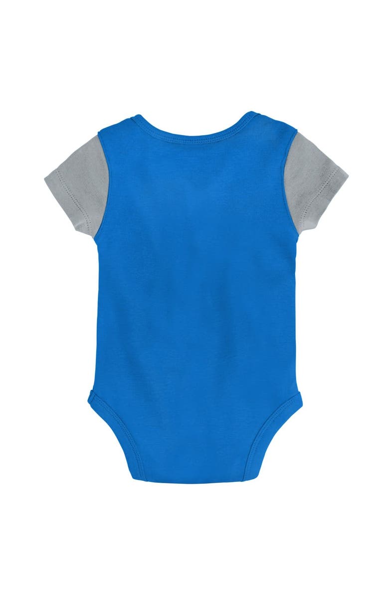 Outerstuff Newborn & Infant Powder Blue/Gray Los Angeles Chargers Little Champ Three-Piece Bodysuit Bib & Booties Set, Alternate, color, 