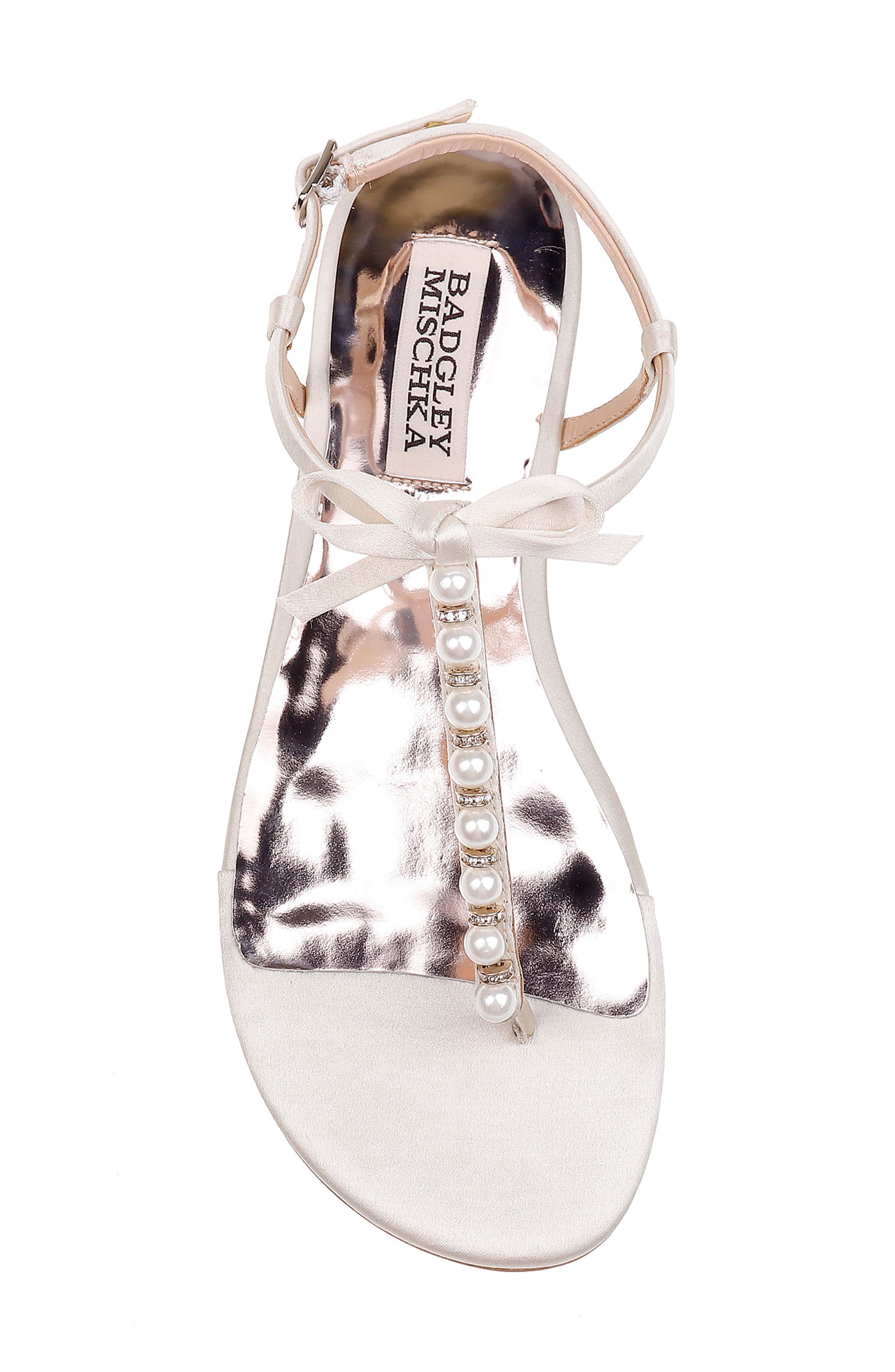 Badgley Mischka Honey Embellished Sandal, Alternate, color, IVORY SATIN