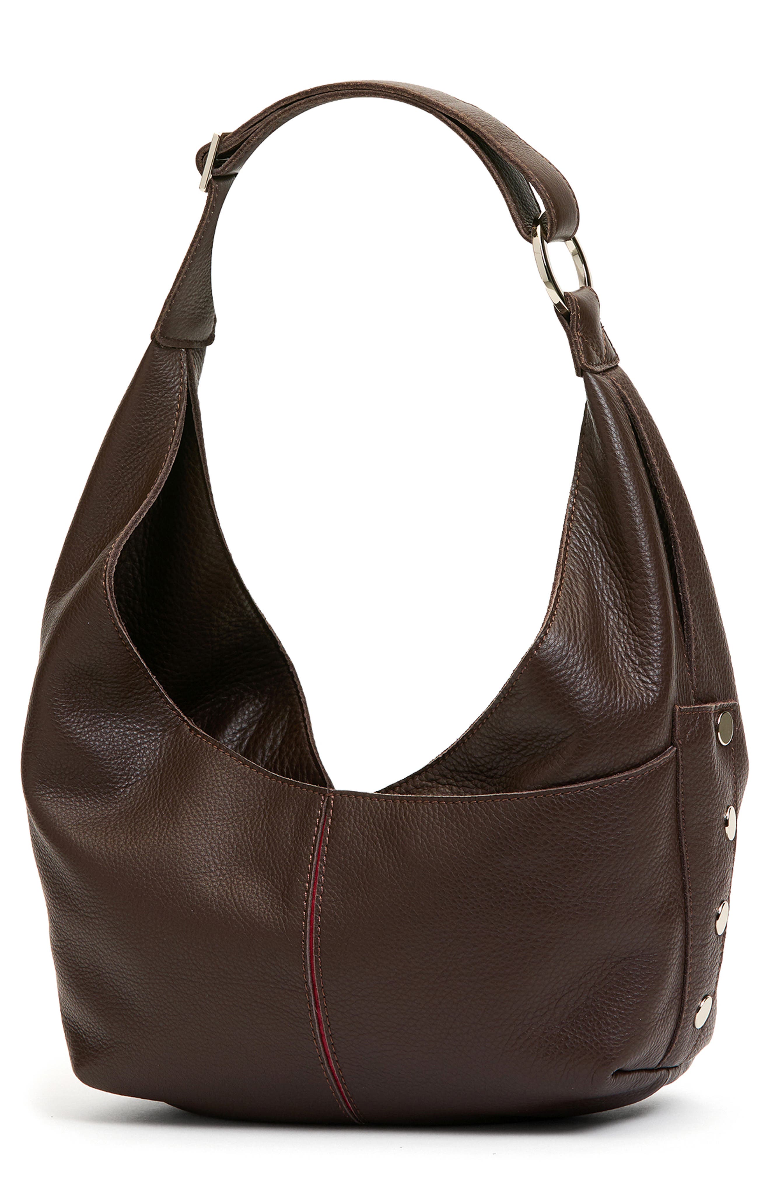 HAMMITT Tom Zip Medium Hobo Bag, Alternate, color, Espresso Pebble/ Silver