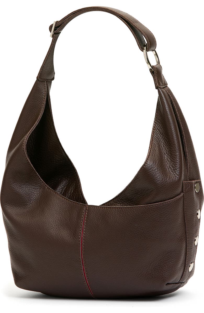 HAMMITT Tom Zip Medium Hobo Bag, Alternate, color, Espresso Pebble/ Silver