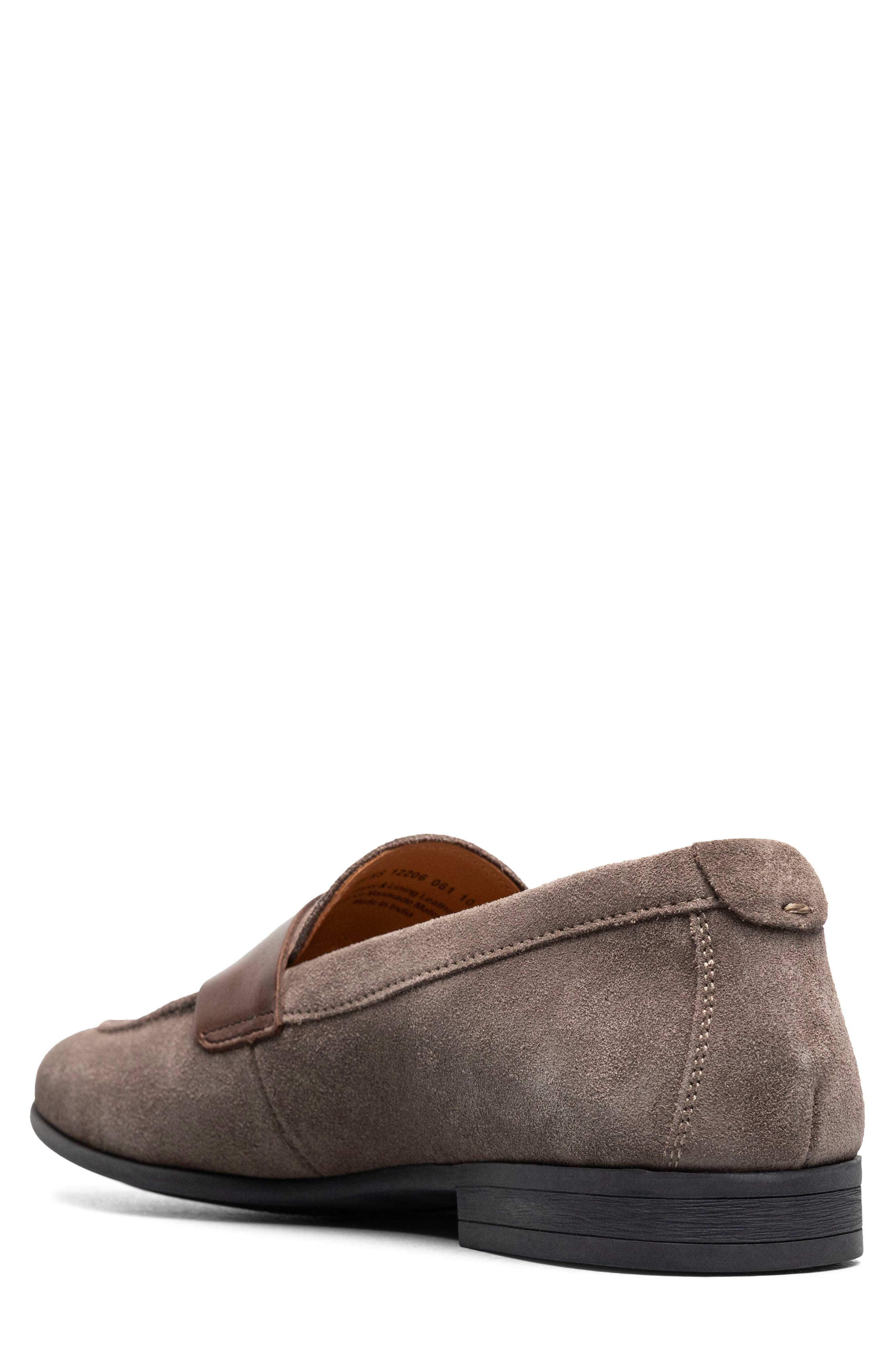 Florsheim Modena Moc Toe Penny Loafer, Alternate, color, Gray Suede
