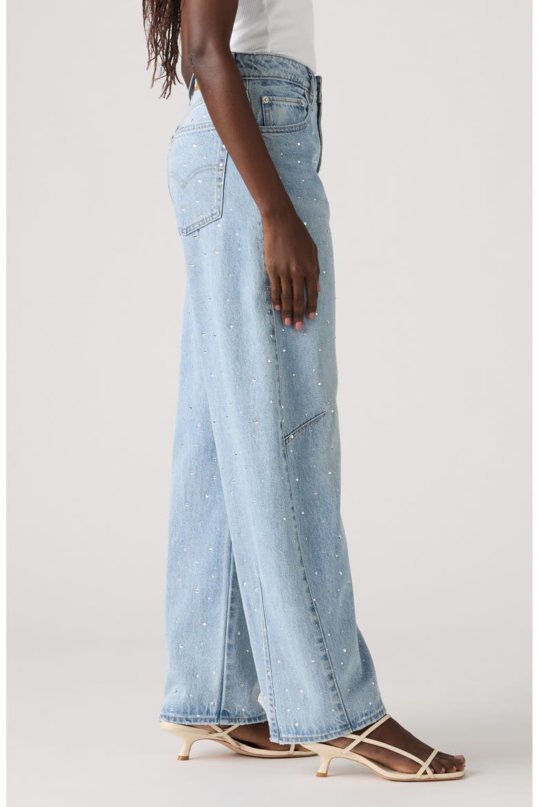 Baggy Dad High Waist Barrel Leg Jeans, Alternate, color, DAZZLE ME