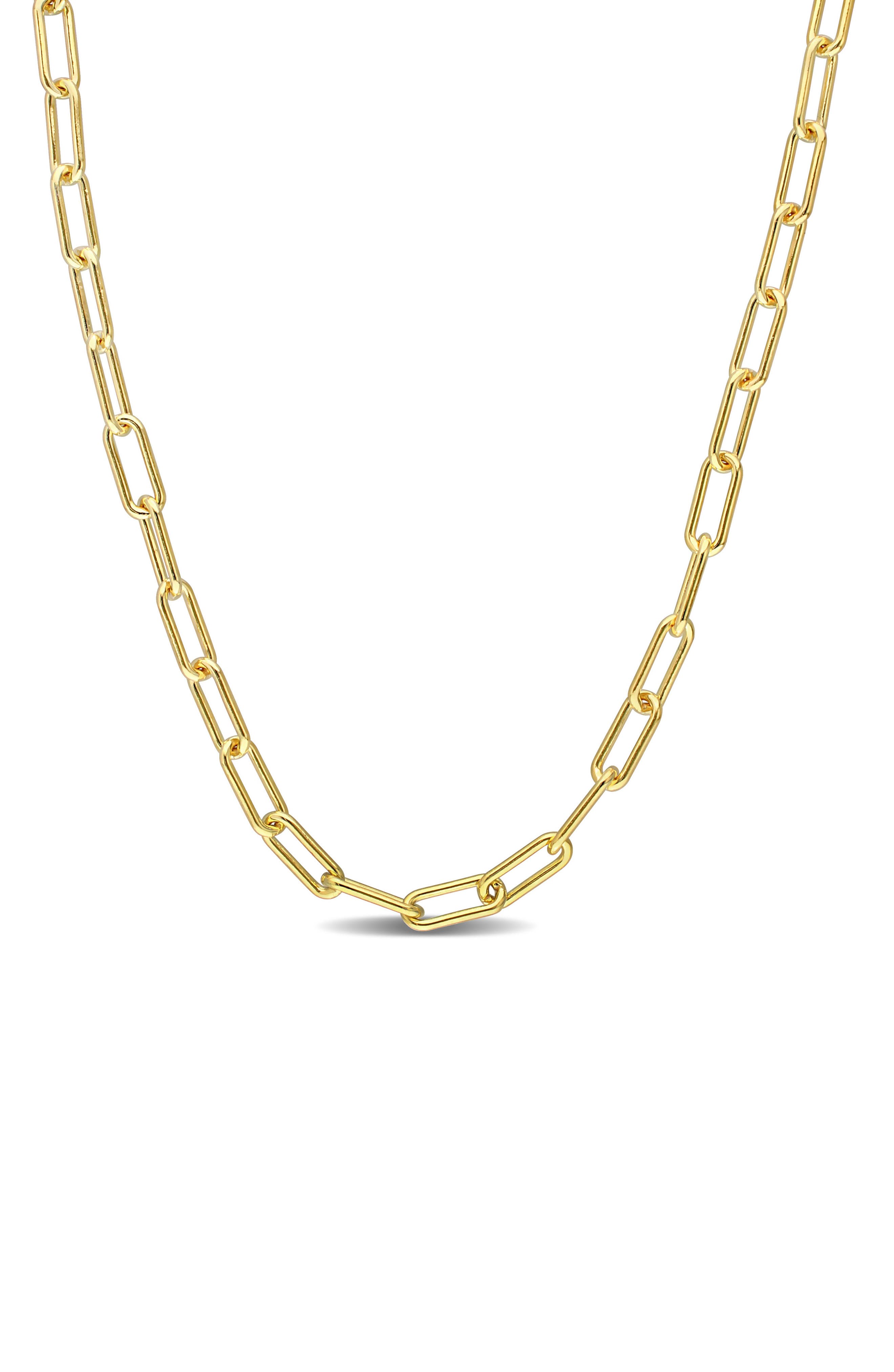 DELMAR Polished Paper Clip Chain Necklace