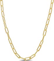 DELMAR Polished Paper Clip Chain Necklace