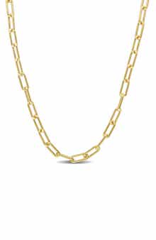 DELMAR Polished Paper Clip Chain Necklace