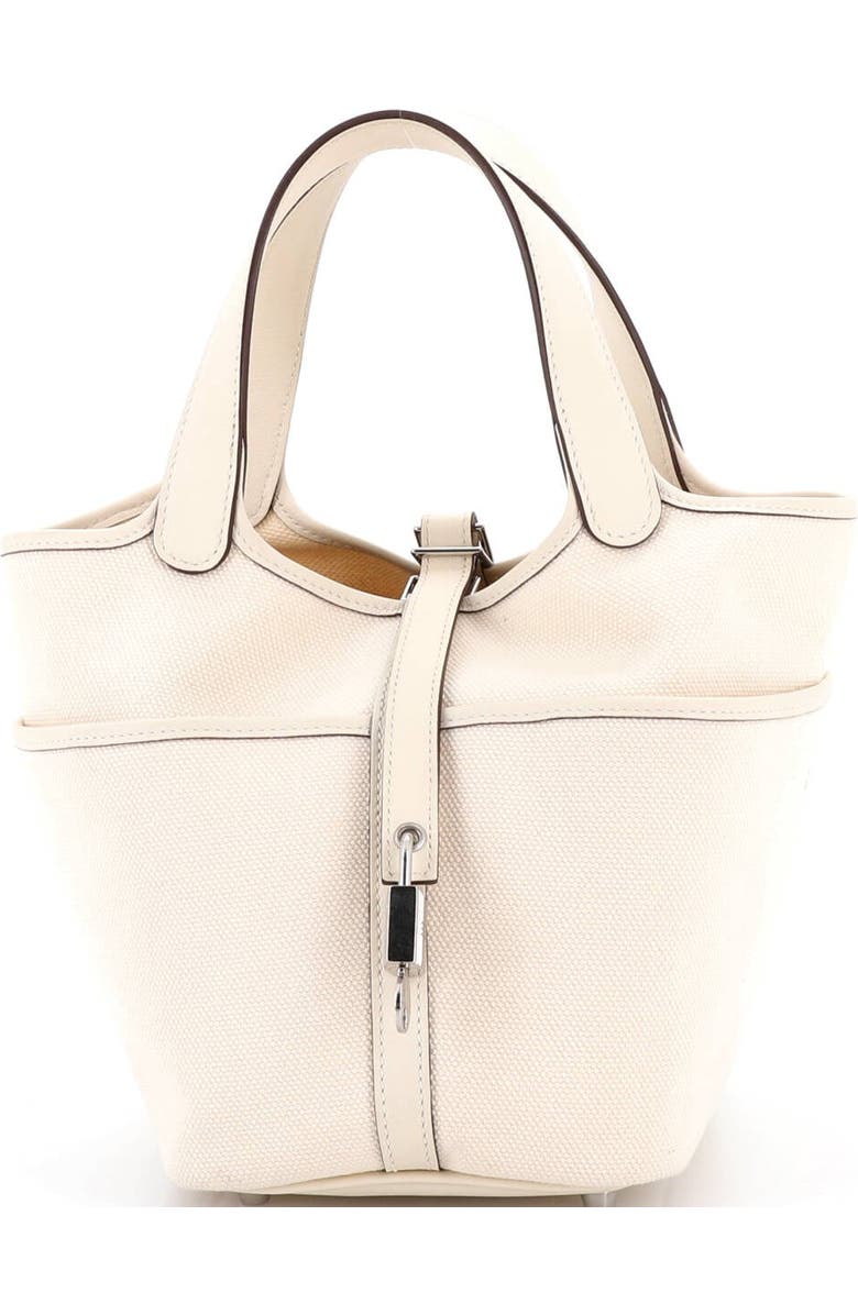 Pre-Owned Hermes Cargo Picotin Lock Bag Canvas and Swift PM, Main, color, Nata