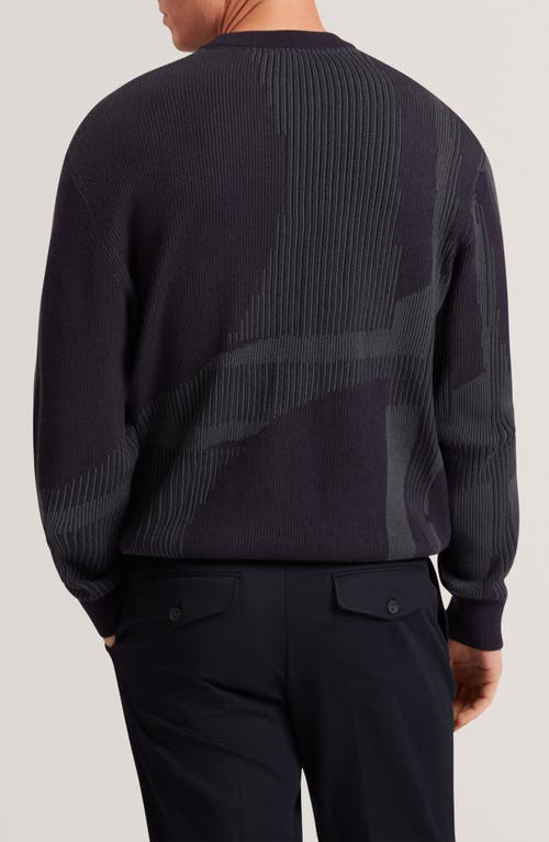 Ted Baker Wilan Rib Abstract Sweater In Black
