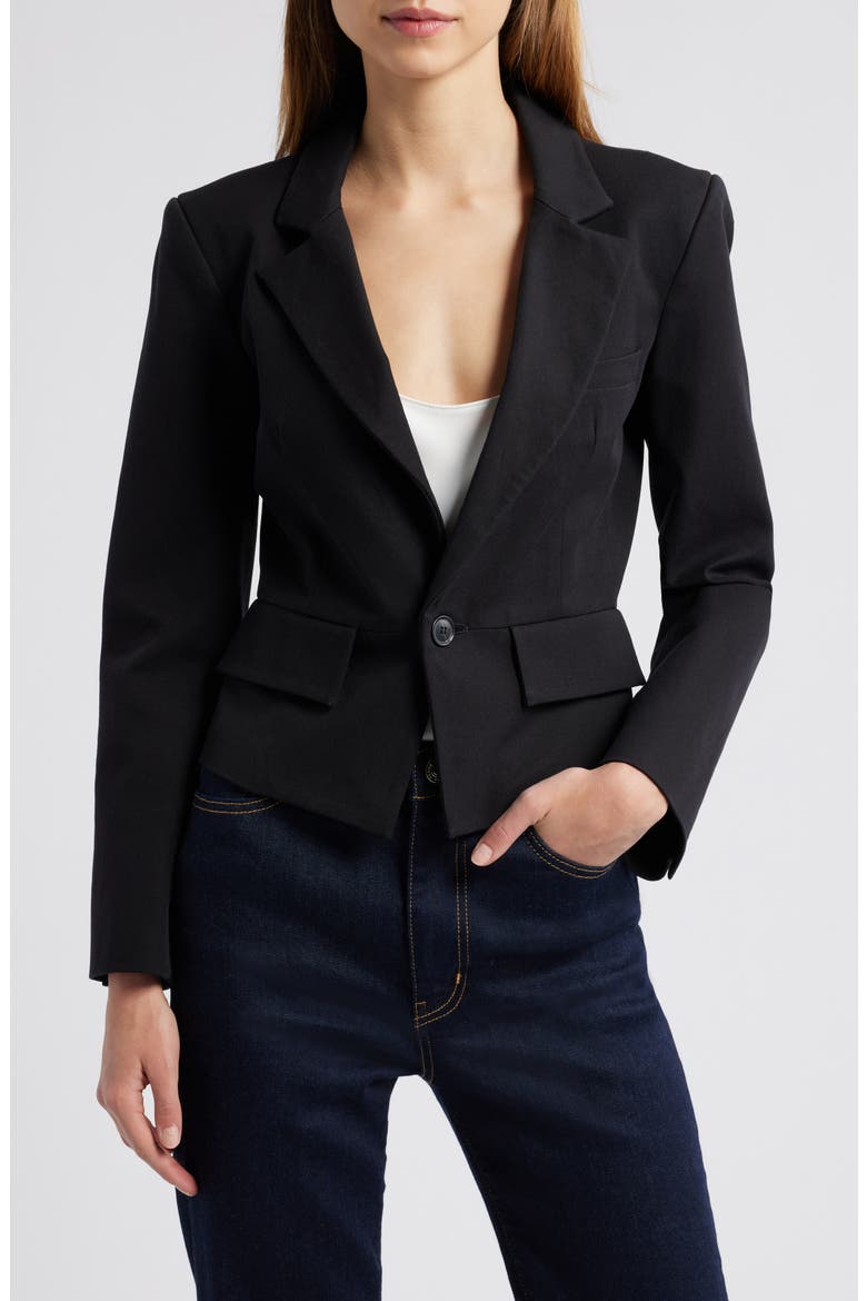 Shrunken Blazer, Main, color, BLACK