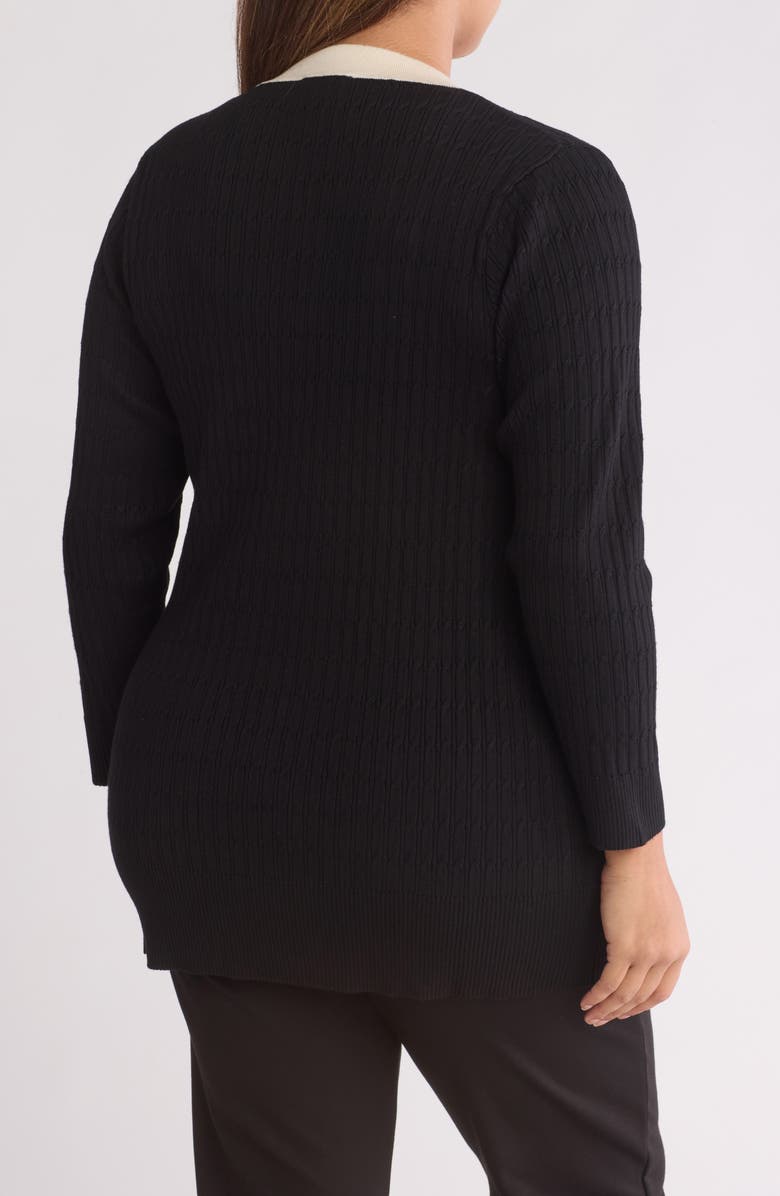 Adrianna Papell V-Neck Button Front Long Cardigan, Alternate, color, 