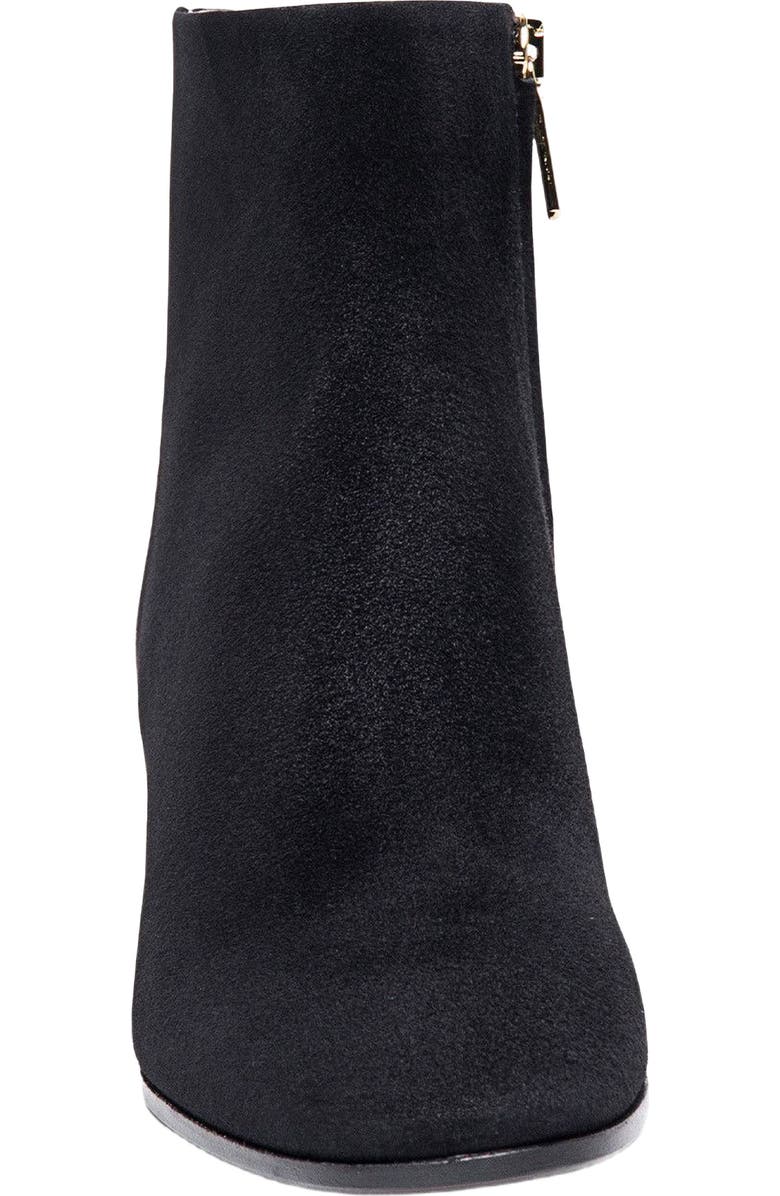 Santoni Women's suede mid-heel ankle boot, Alternate, color, Black