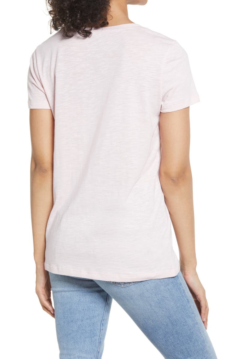 Caslon<sup>®</sup> U-Neck T-Shirt, Alternate, color, Pink Chintz