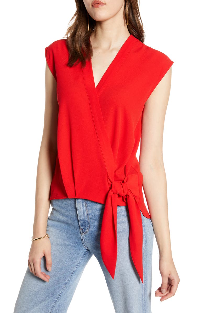 Halogen<sup>®</sup> Faux Wrap Top, Main, color, 