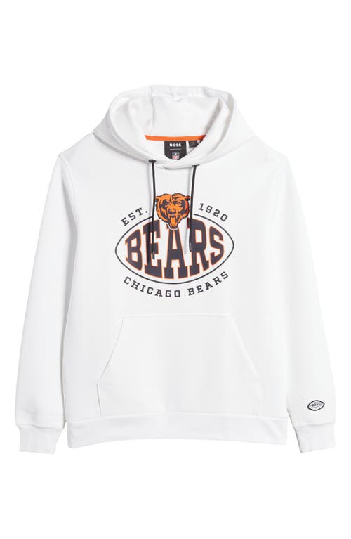 Shop Hugo Boss Boss X Nfl Touchback Graphic Hoodie In Chicago Bears White