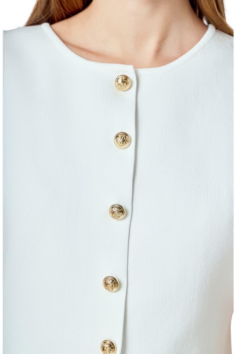 Knit Button-Up Vest, Alternate, color, CREAM